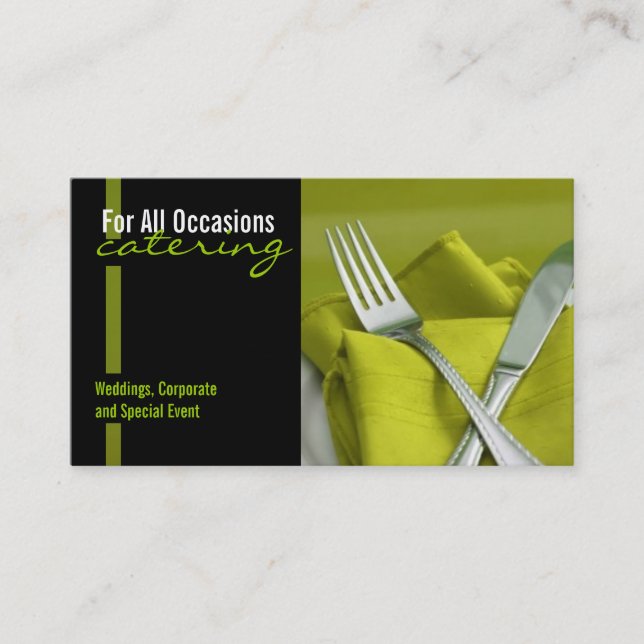 Catering, Food, Business Card (Front)
