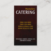 Catering, Food, Restaurant, Chef, Business Card (Back)