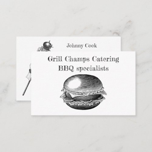 Catering or chef business card with grill theme