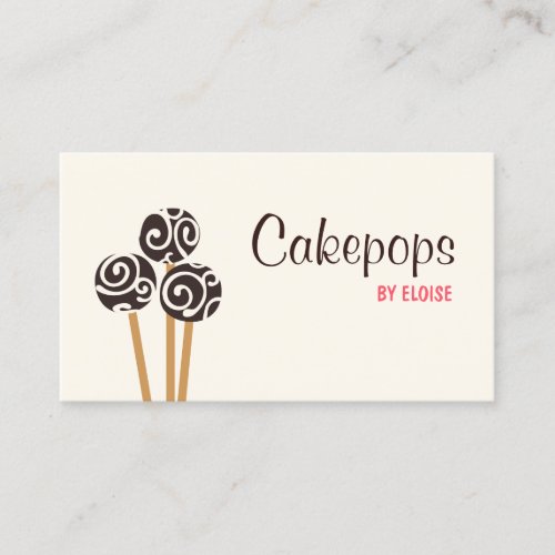 Catering Pastry Chef Baking Cakepops Dessert Cream Business Card