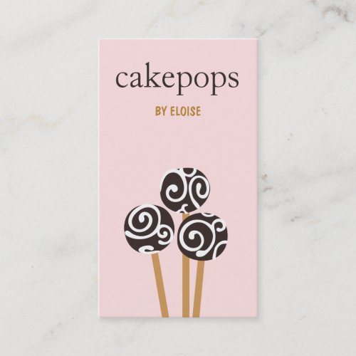 Catering Pastry Chef Baking Cakepops Dessert Pink Business Card