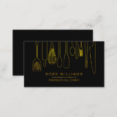 Catering Personal Chef Gold Kitchen Utensils Business Card (Front/Back)