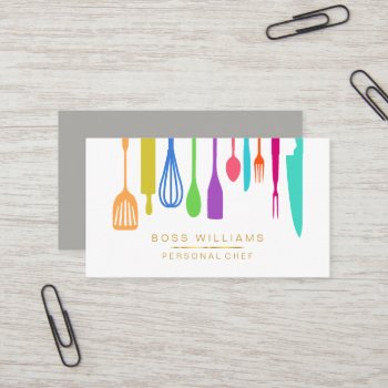 Catering Personal Chef Kitchen Utensils Pastry Business Card by tsrao100 at Zazzle