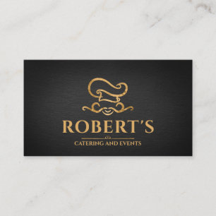 Catering - Personal Chef -Luxury Golden Ornament  Business Card