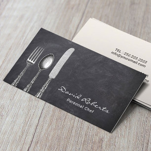 Catering Personal Chef Restaurant Chalkboard Business Card