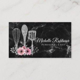 Catering Personal Chef Restaurant Drip Red Gold Business Card