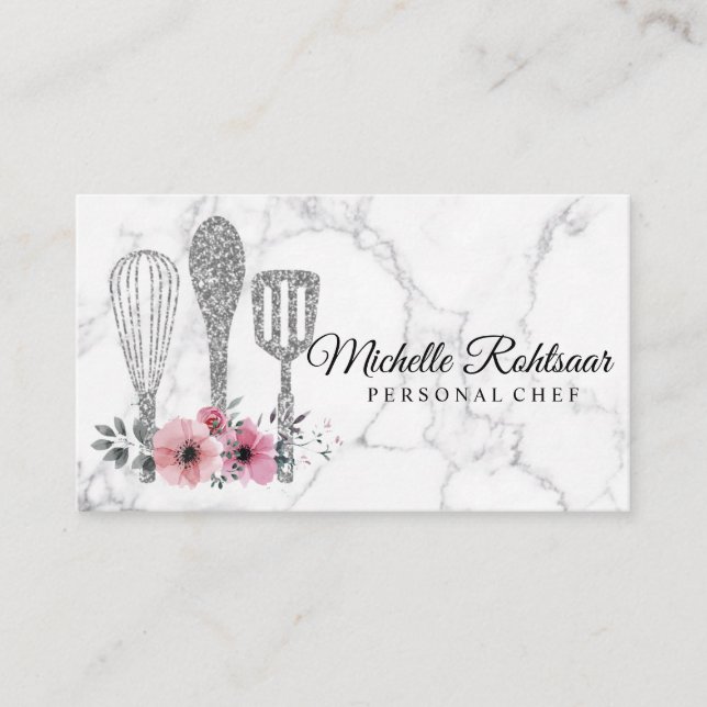 Catering Personal Chef Restaurant Drip Red Gold Business Card (Front)