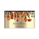 Catering Personal Chef Restaurant Drip Red Gold Business Card Catering Personal Chef Restaurant Drip Red Gold Business Card