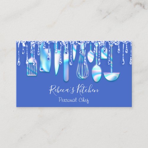 Catering Personal Chef Restaurant Drips Holograph Business Card