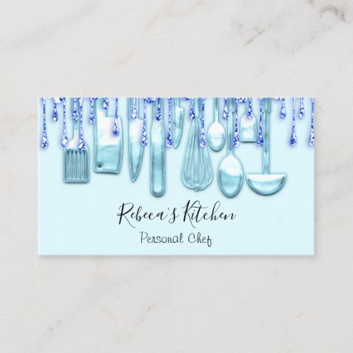 Catering Personal Chef Restaurant Drips Knifes Business Card