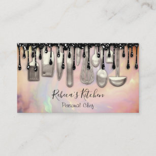 Catering Personal Chef Restaurant Glam Cooking  Business Card