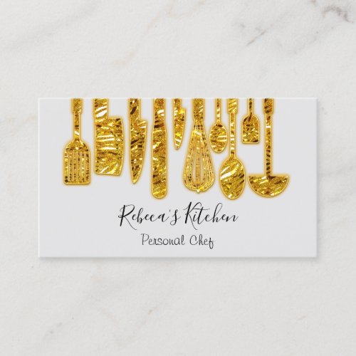 Catering Personal Chef Restaurant Kitchen Gold Business Card