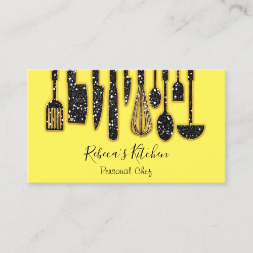 Catering Personal Chef Restaurant Kitchen Yellow Business Card