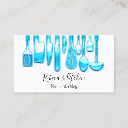 Catering Personal Chef Restaurant Ocean White Business Card