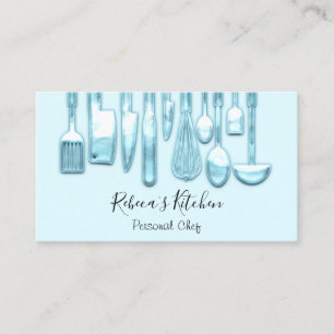 Catering Personal Chef Restaurant Pastel Blue Business Card