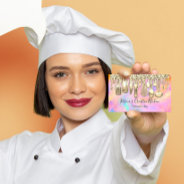 Catering Personal Chef Restaurant Qr Code Pink Business Card at Zazzle