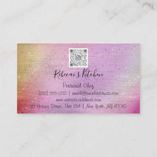 Catering Personal Chef Restaurant QR Code Utensils Business Card Zazzle