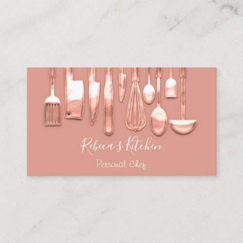 Catering Personal Chef Restaurant Rose Blush Business Card