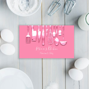 Catering Personal Chef Restaurant Rose Pink Business Card
