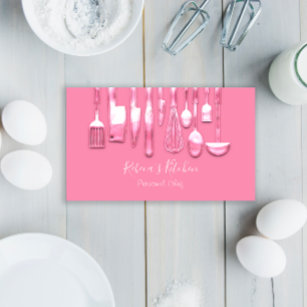Catering Personal Chef Restaurant Rose Pink Business Card