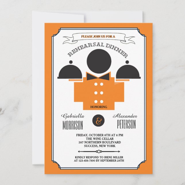 Catering Rehearsal Dinner Invitation (Front)