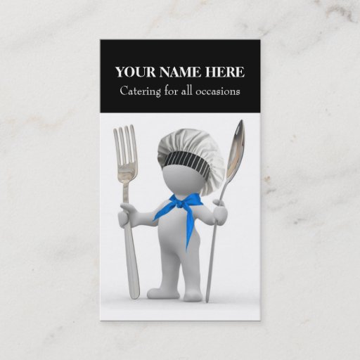 Customizable Catering: Restaurant Cook Cafe Bistro "Cool Chef" Business Card
