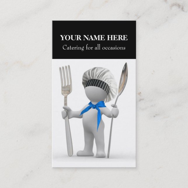Catering: Restaurant Cook Cafe Bistro "Cool Chef" Business Card (Front)