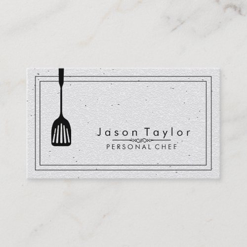 Catering Retro Stone White Chef Black whisk Business Card