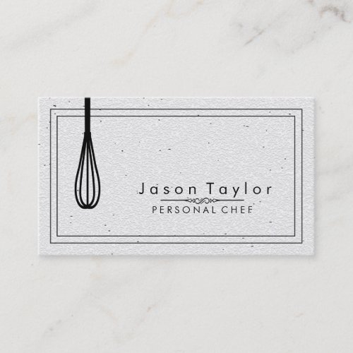 Catering Retro Stone White Chef Black whisk Business Card