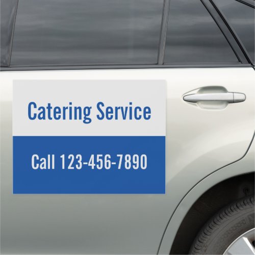 Catering Service Blue and Gray Business Name Phone Car Magnet