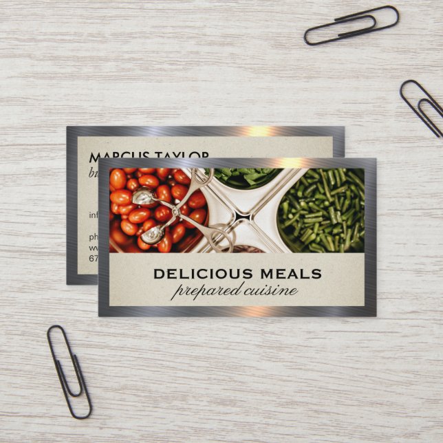 Catering Service | Chef | Salad Bar Business Card (Front/Back In Situ)