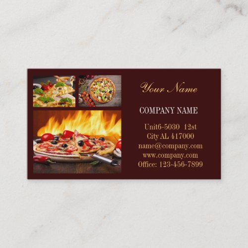 catering service deli shop Italian Food pizza Business Card