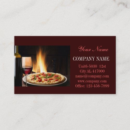 catering service deli shop Italian Food pizza Business Card