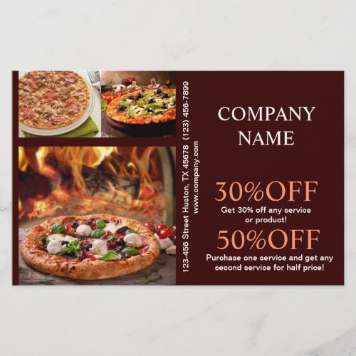 catering service deli shop Italian Food pizza Flyer