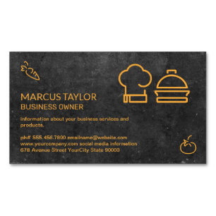 Catering Service Food Industry Chef Business Card Magnet