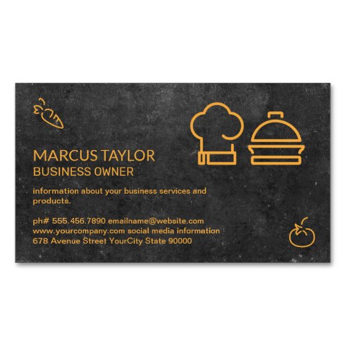 Catering Service  Food Industry  Chef Business Card Magnet