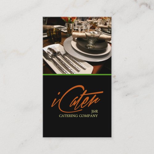 Catering Service, Food, Party Planner Business Card Template
