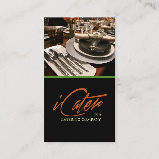 Customizable Catering Service, Food, Party Planner Business Card Template