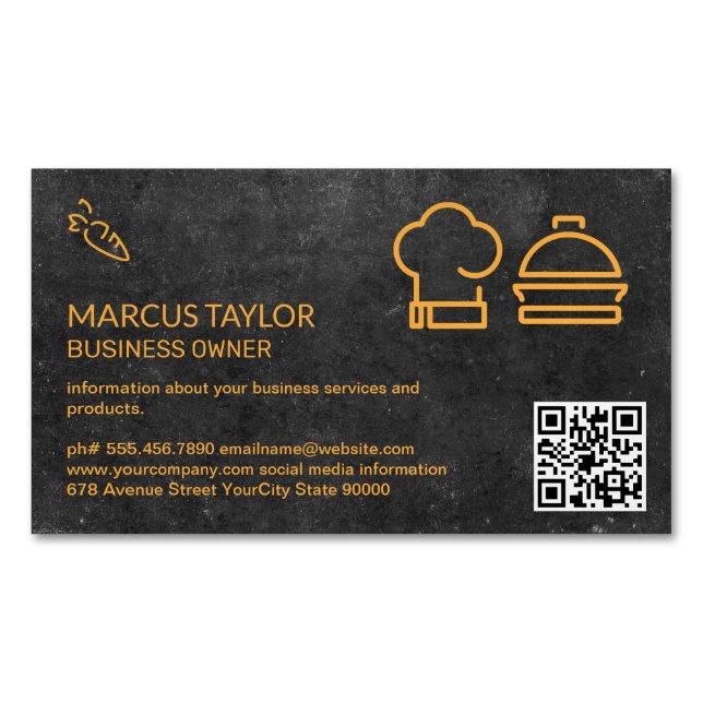 Catering Service | QR Code Business Card Magnet (Front)