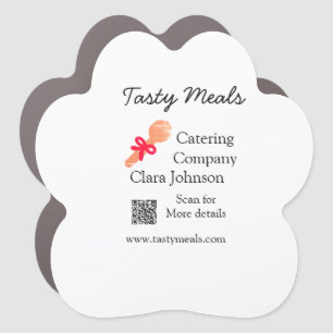Catering services add name QR code website bakery Car Magnet