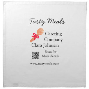 Catering services add name QR code website bakery Cloth Napkin