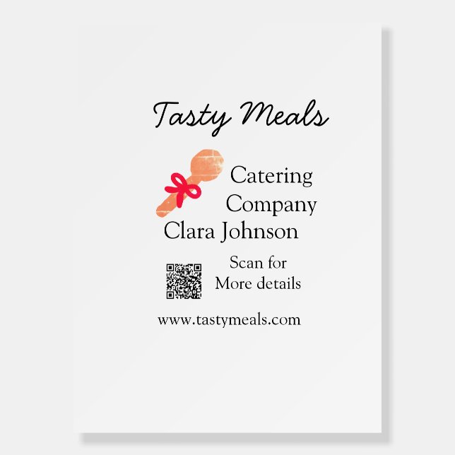 Catering services add name QR code website bakery  Foam Board (Front)