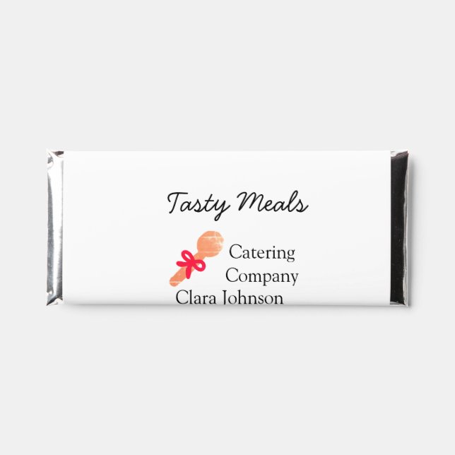 Catering services add name QR code website bakery  Hershey Bar Favors (Front)