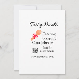Catering services add name QR code website bakery  Holiday Card
