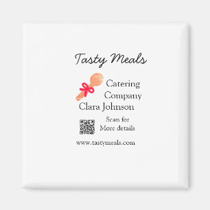 Catering services add name QR code website bakery Magnet