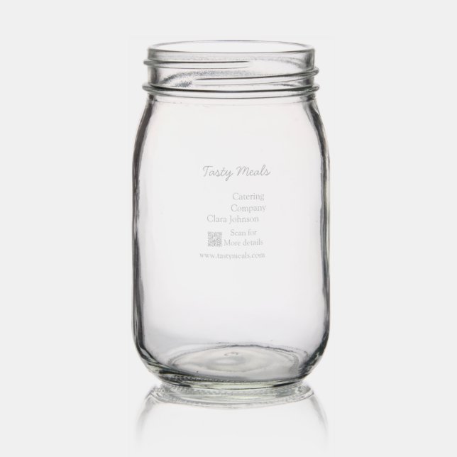 Catering services add name QR code website bakery  Mason Jar (Glassware)
