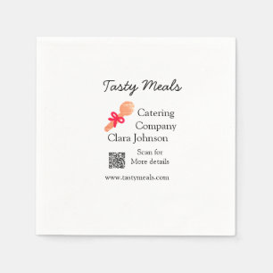 Catering services add name QR code website bakery Napkins