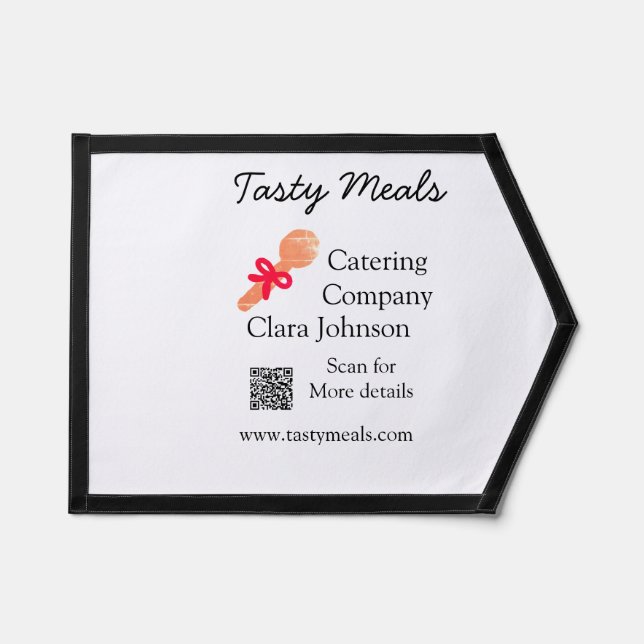 Catering services add name QR code website bakery  Pennant (Front)