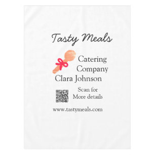 Catering services add name QR code website bakery  Tablecloth