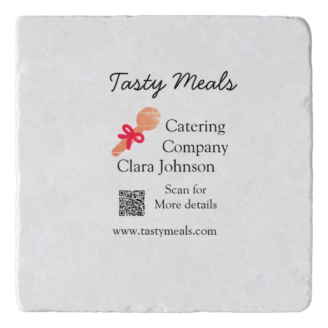 Catering services add name QR code website bakery  Trivet (Front)